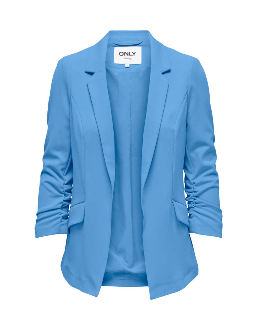 Chaqueta blazer Only abierta manga 3/4 azul de mujer