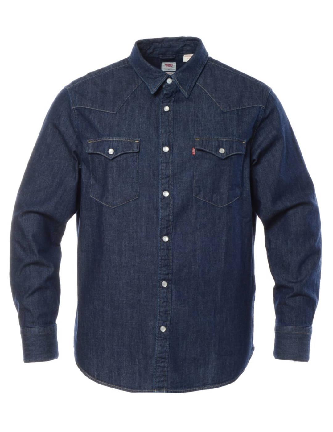 Camisa Levi´s vaquero azul oscuro de hombre con bolsillos