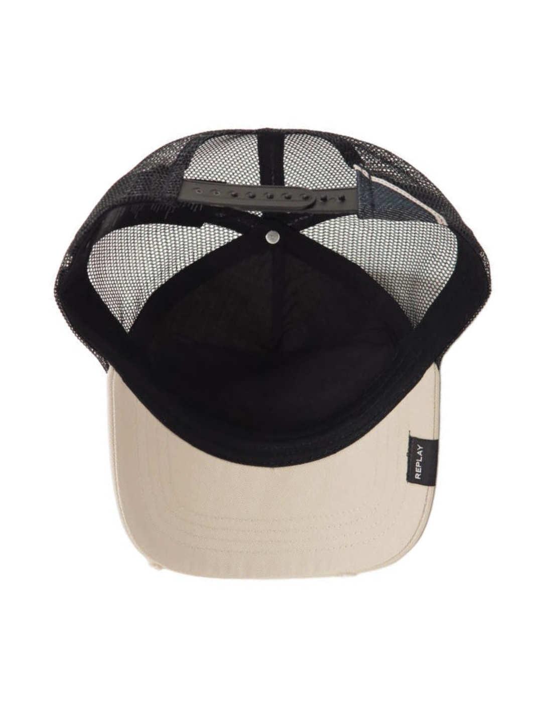 Gorra Replay beige letras relieve para hombre