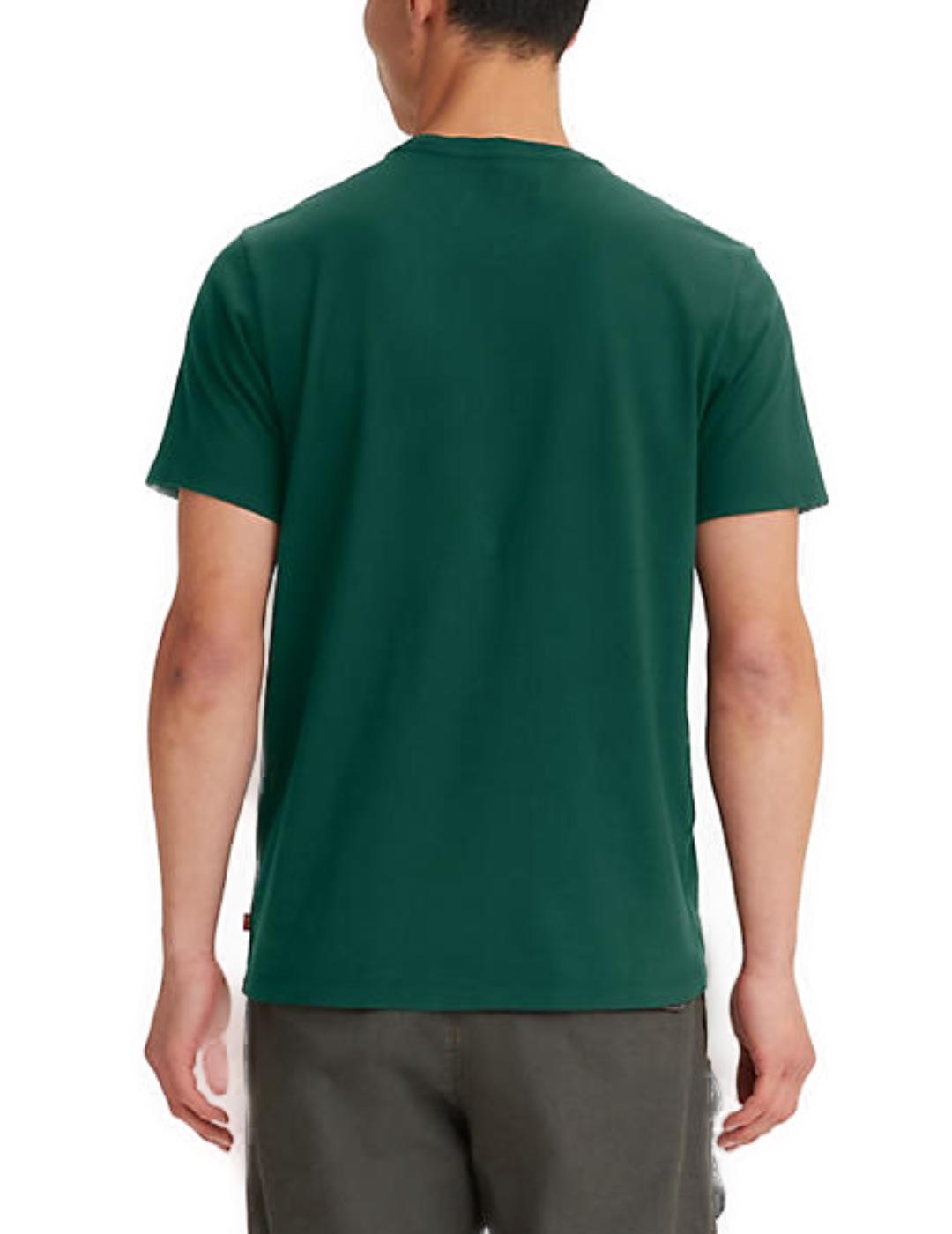 Camiseta Levi´s verde logo negro manga corta de hombre