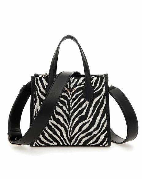 Bolso Guess Silvana tote cebra y negro mujer