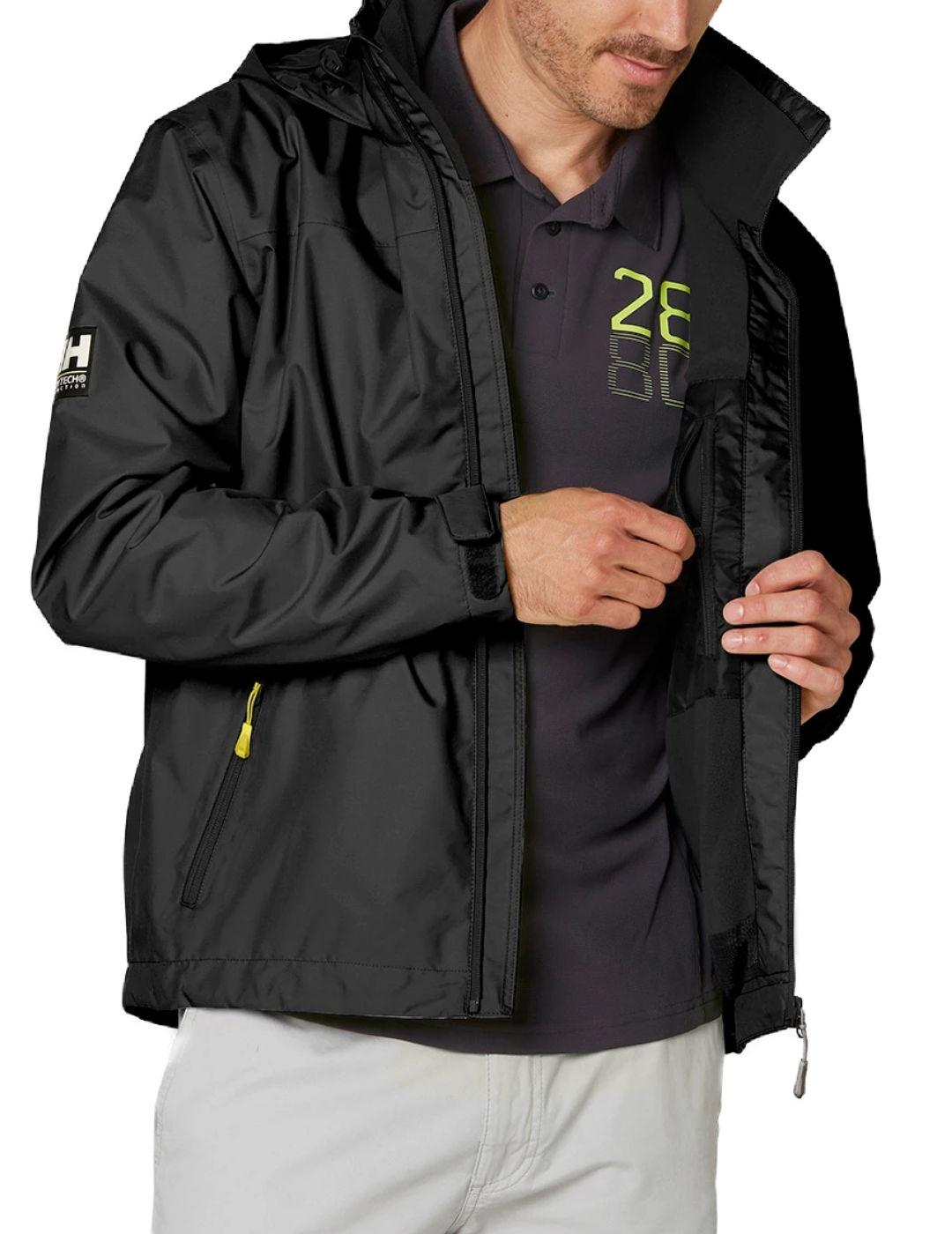 Chaqueta Helly Hansen Midlayer negra impermeable de hombre