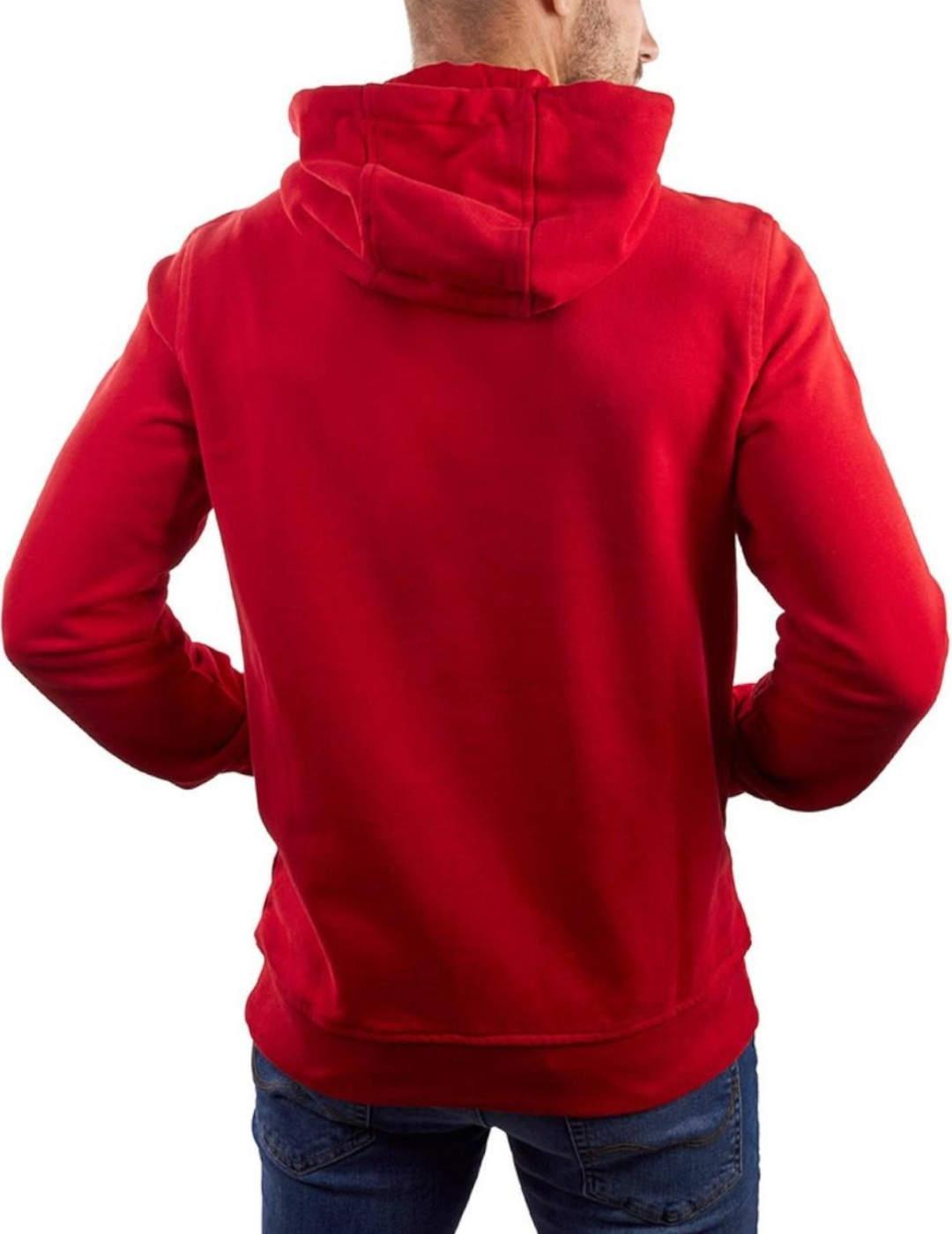 Sudadera Helly Hansen roja con logo blanco capucha de hombre