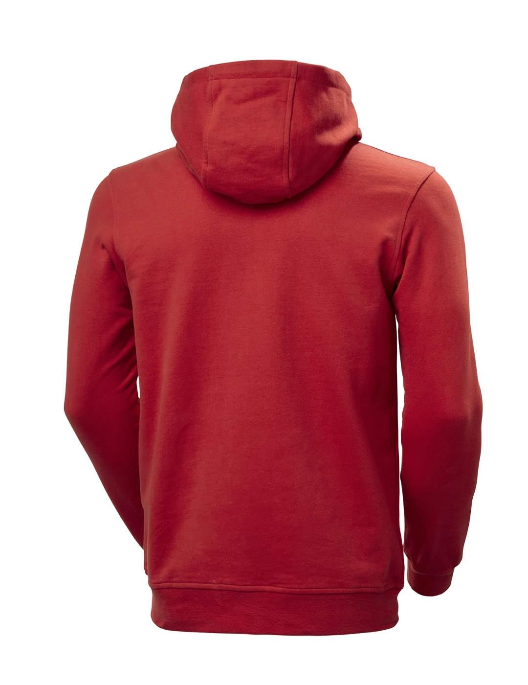 Sudadera Helly Hansen roja con logo blanco capucha de hombre