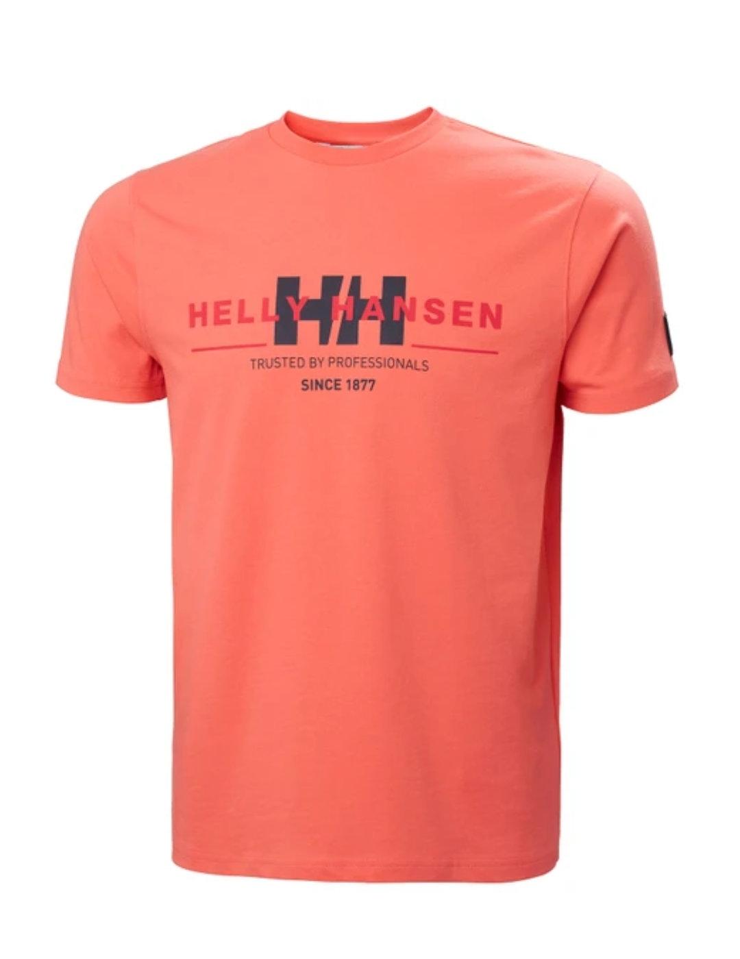 Camiseta Helly Hansen Logo roja hombre