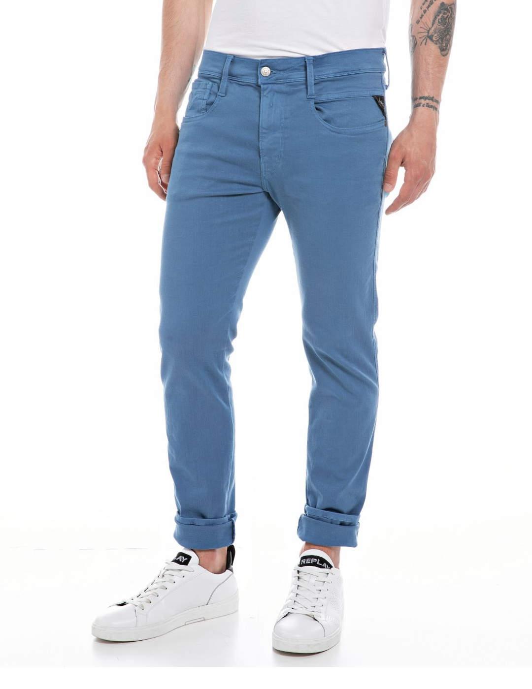 Pantalon Replay Anbass azul Slim para hombre