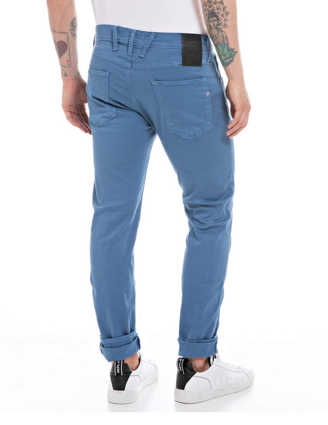 Pantalon Replay Anbass azul Slim para hombre