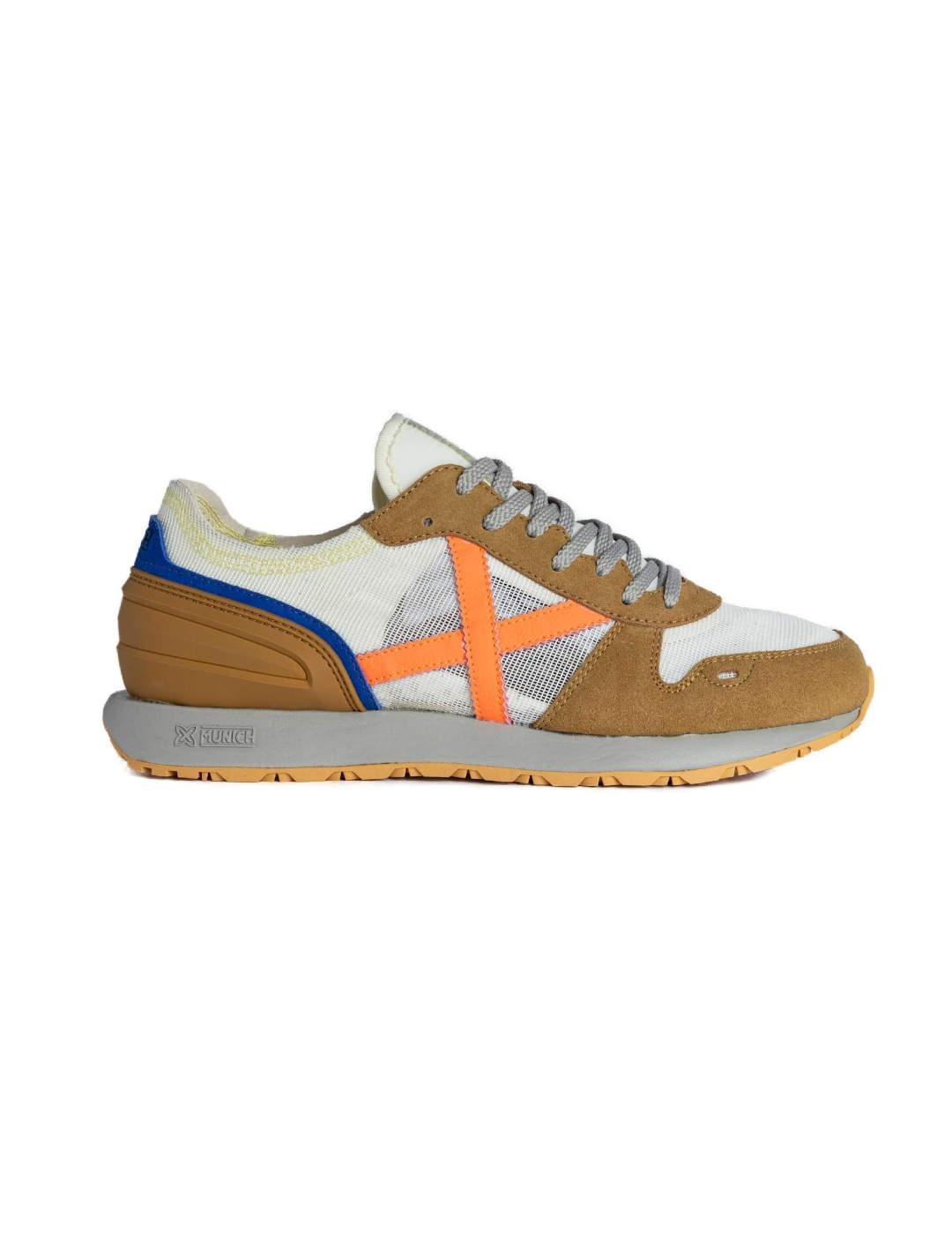 Zapatilla Munich Massana 511 beige, blanca X naranja hombre