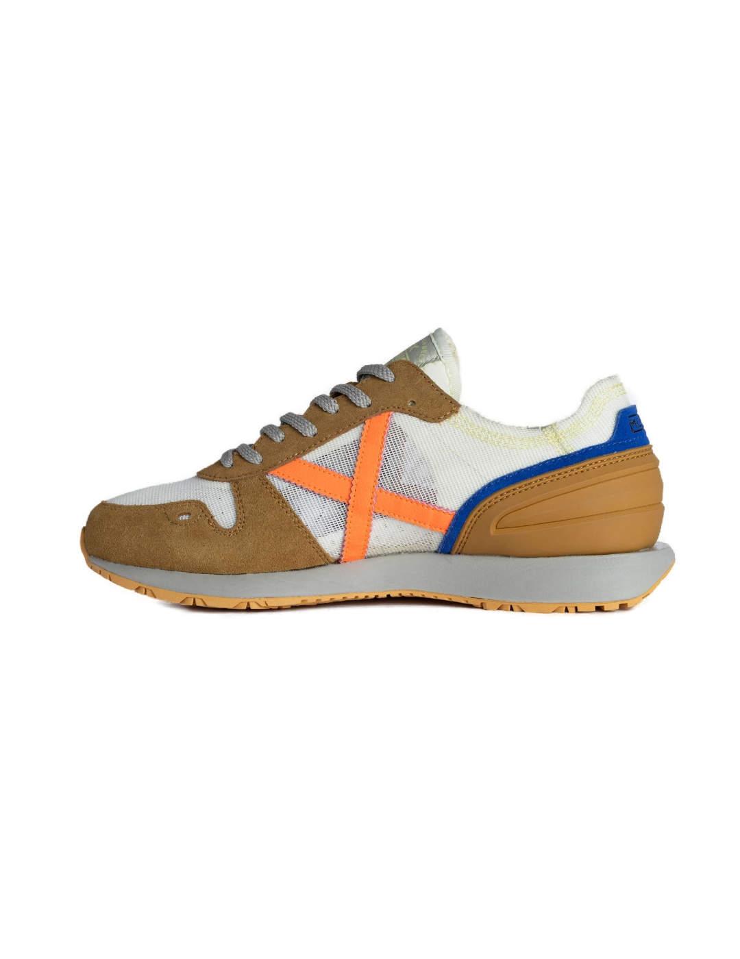 Zapatilla Munich Massana 511 beige, blanca X naranja hombre