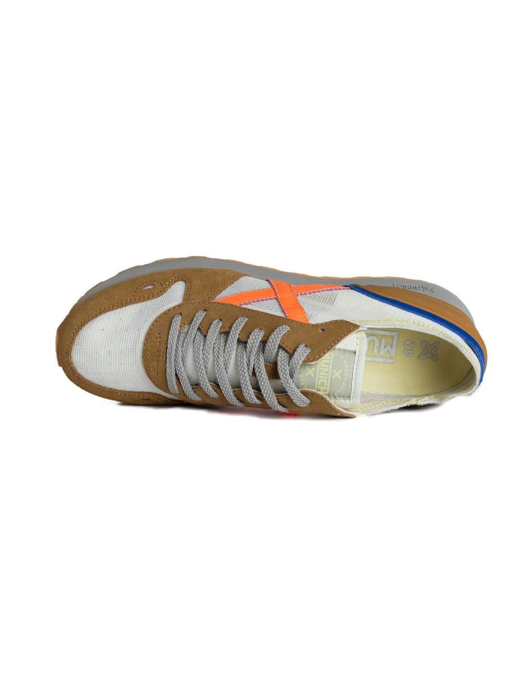 Zapatilla Munich Massana 511 beige, blanca X naranja hombre