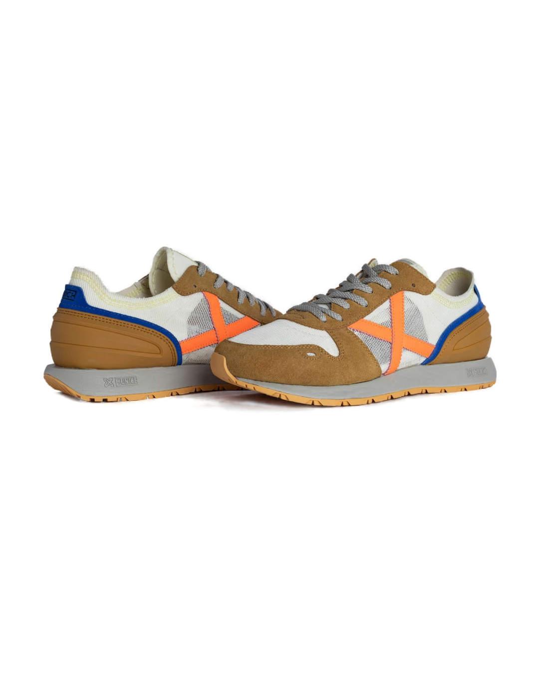 Zapatilla Munich Massana 511 beige, blanca X naranja hombre