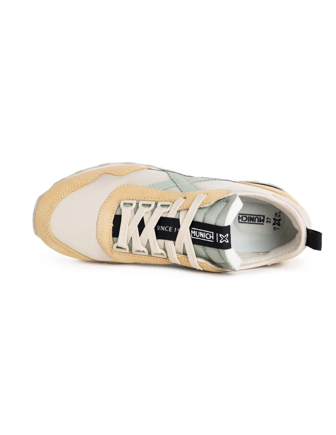 Zapatilla Munich Um Sky 09 beige y turquesa para mujer