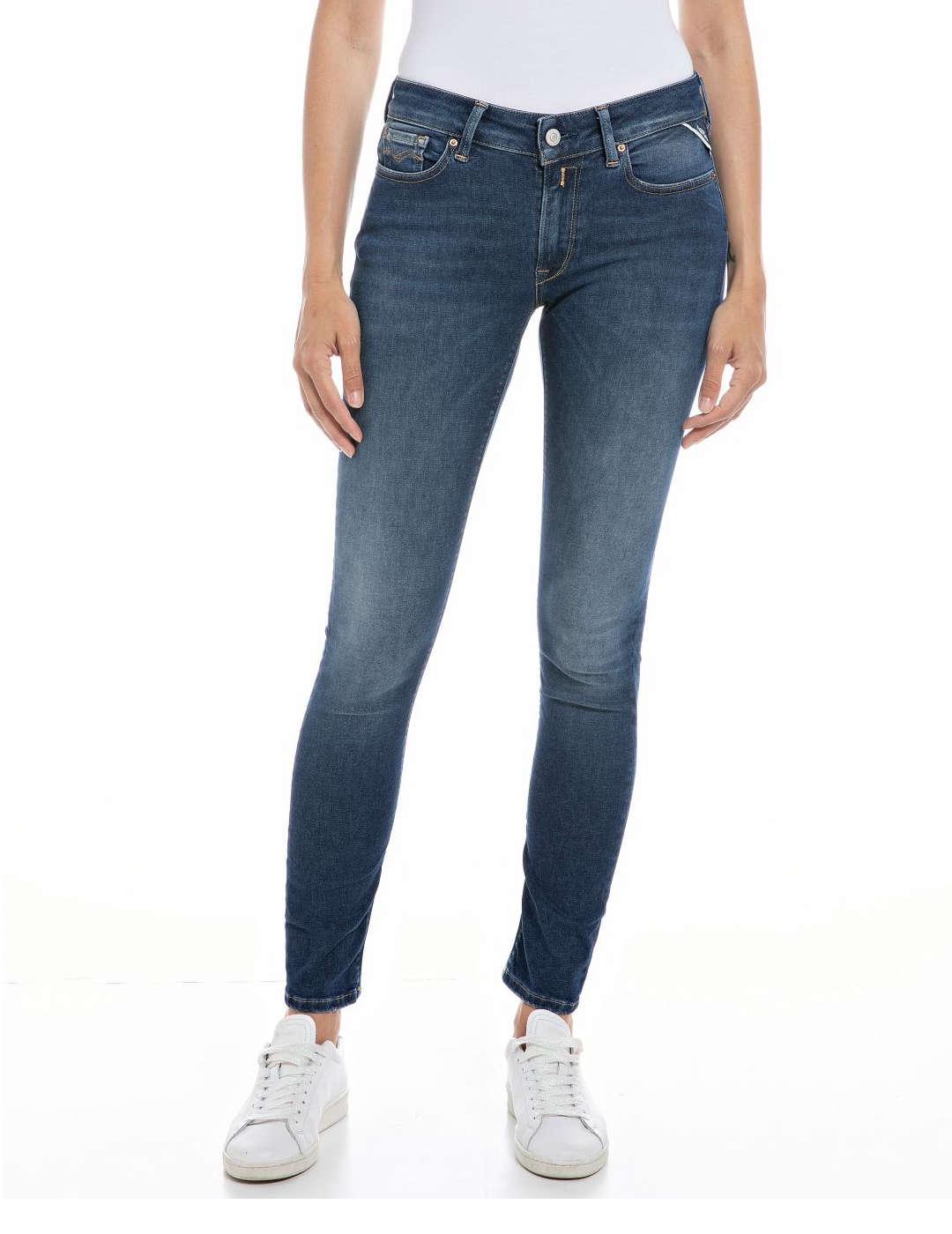 Pantalón vaquero Replay Skinny azul marino para mujer