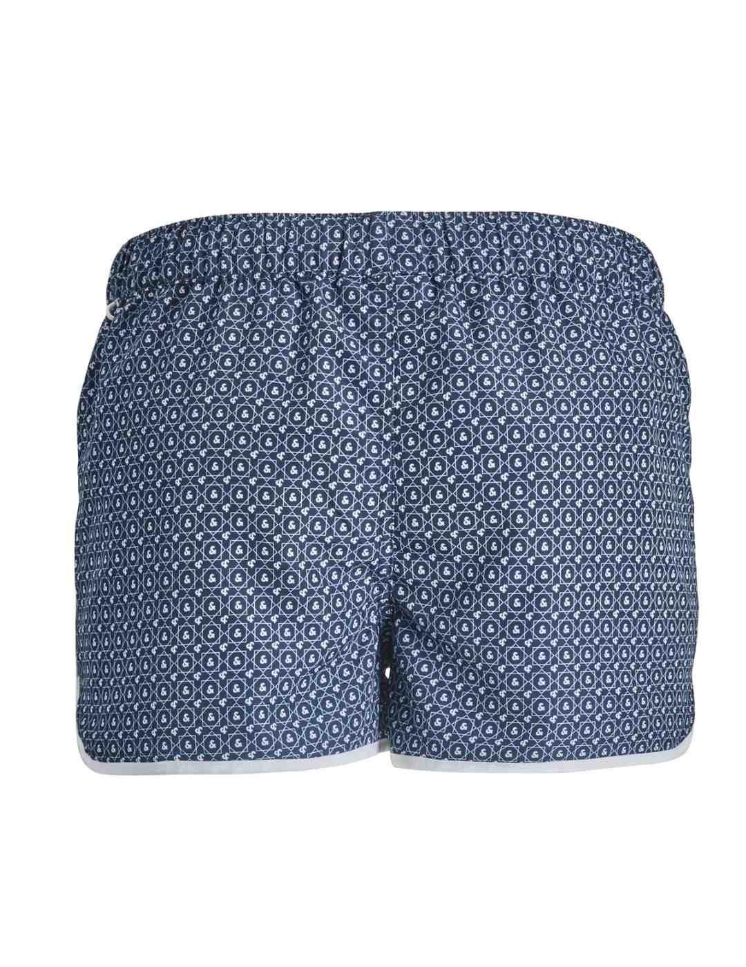 Bañador Jack&Jones Cuba azul marino estampado para hombre