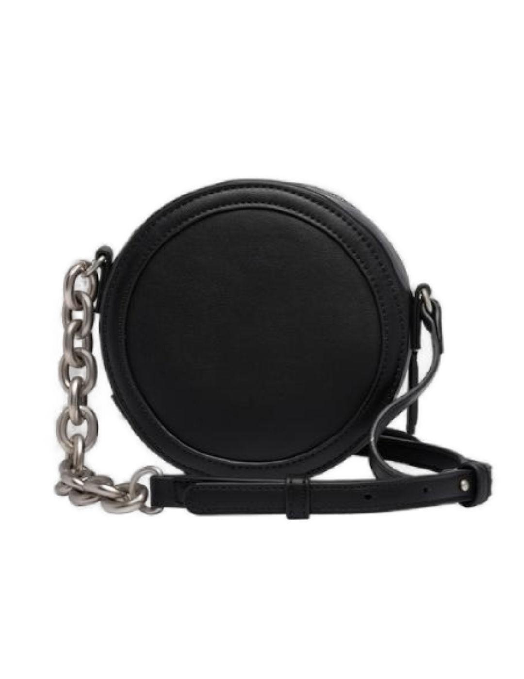 Bolso Replay negro redondo de cremallera para mujer