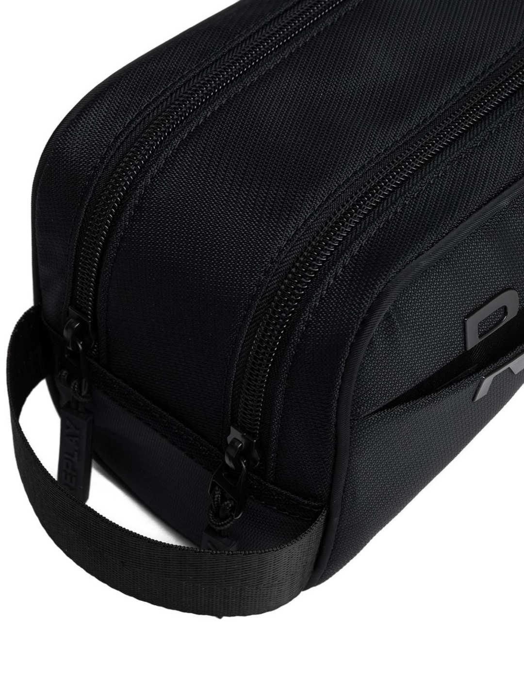 Neceser Replay negro grande con doble cremallera para hombre