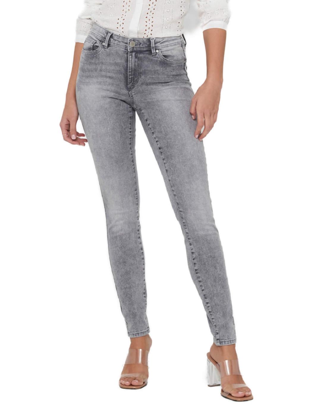 Vaquero Only Wauw Skinny gris jaspeado para mujer