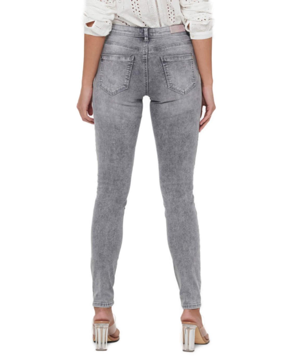 Vaquero Only Wauw Skinny gris jaspeado para mujer