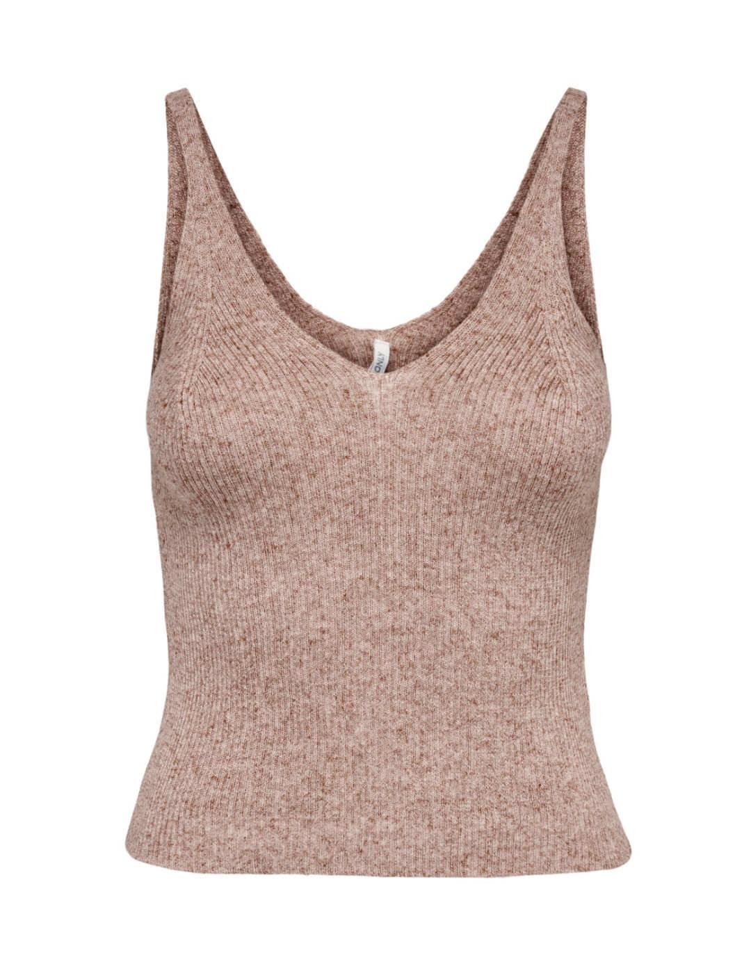 Top Only Lina  color rosa teja sin mangas para mujer