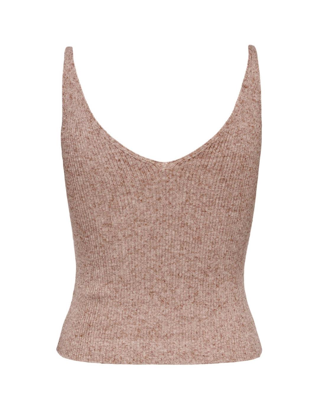 Top Only Lina  color rosa teja sin mangas para mujer