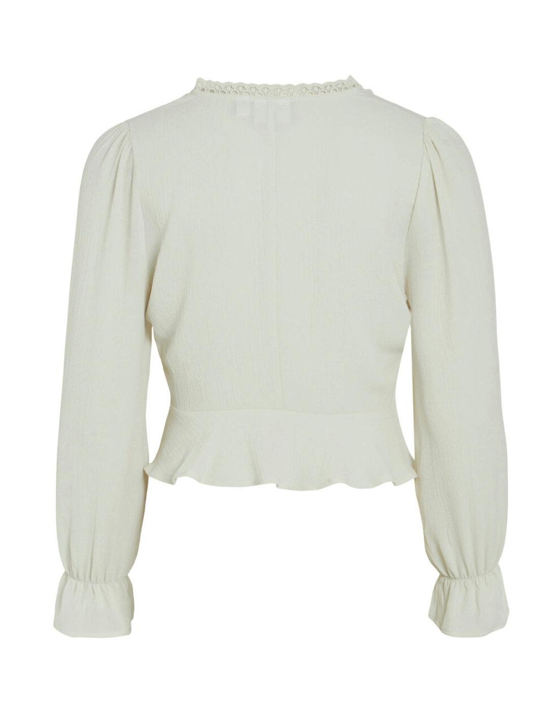 Blusa Vila Vimka beige corta para mujer