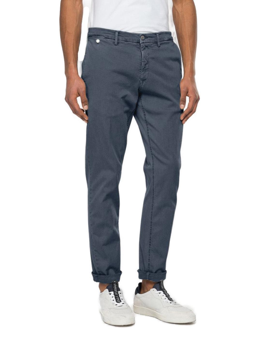 Pantalón Replay Benni chino regular azul grisaceo de hombre