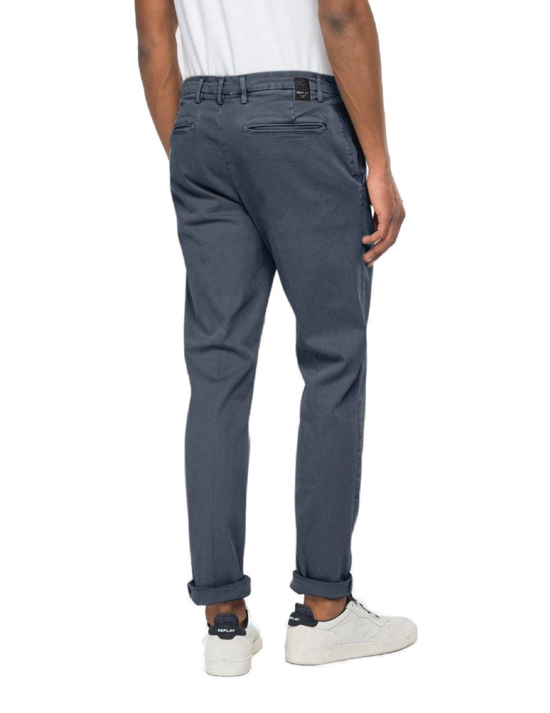 Pantalón Replay Benni chino regular azul grisaceo de hombre