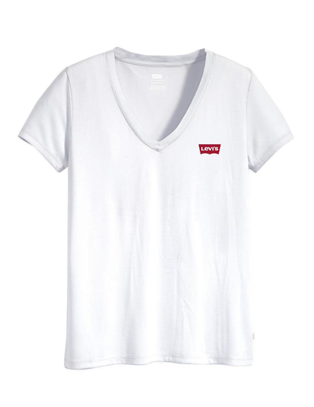 Camiseta Levi´s de pìco blanca de mujer