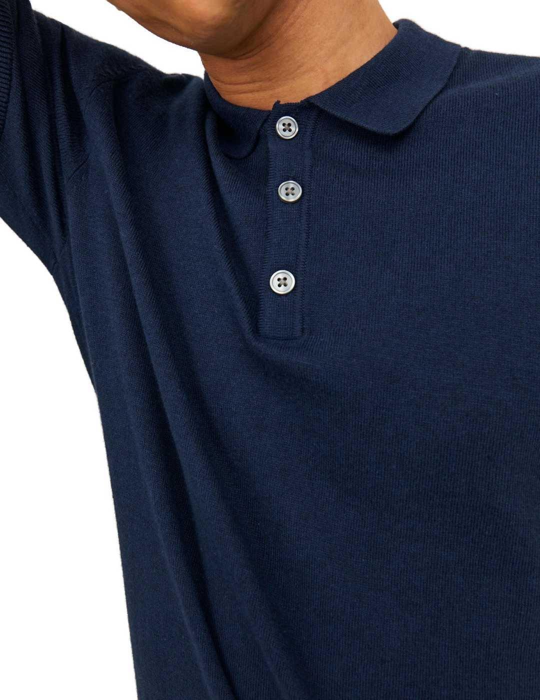 Polo textura punto Jack&Jones Emil marino para hombre