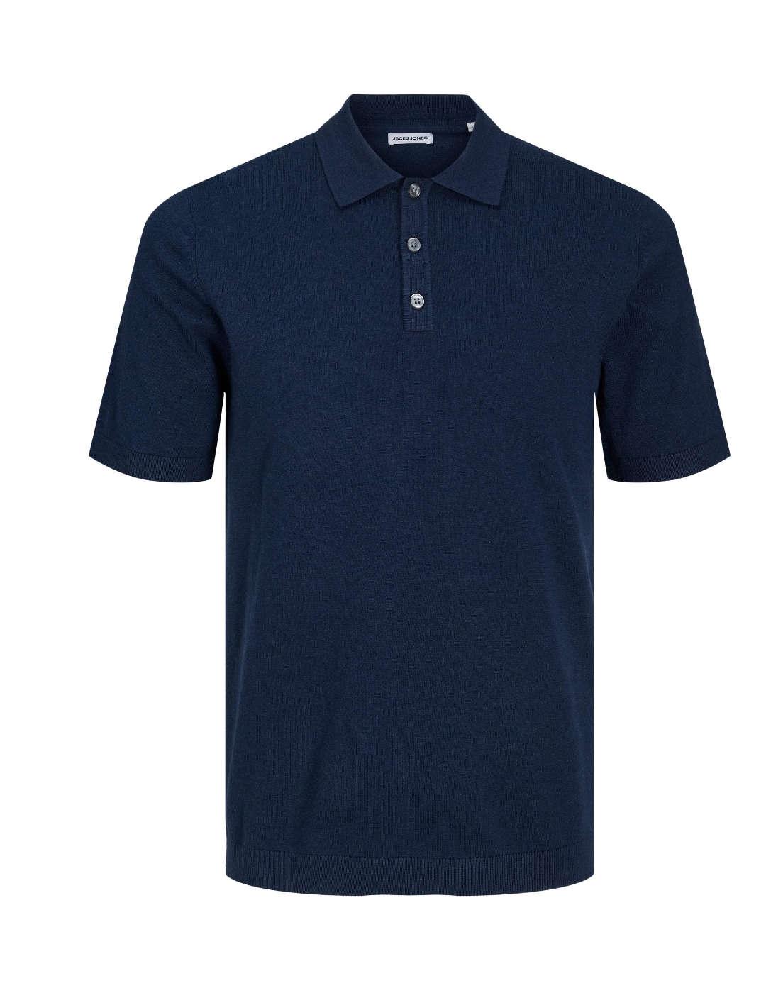 Polo textura punto Jack&Jones Emil marino para hombre