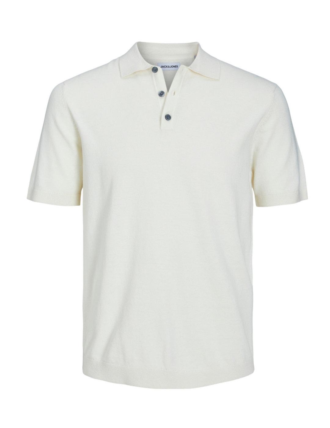 Polo textura de punto Jack&Jones Emil blanco para hombre