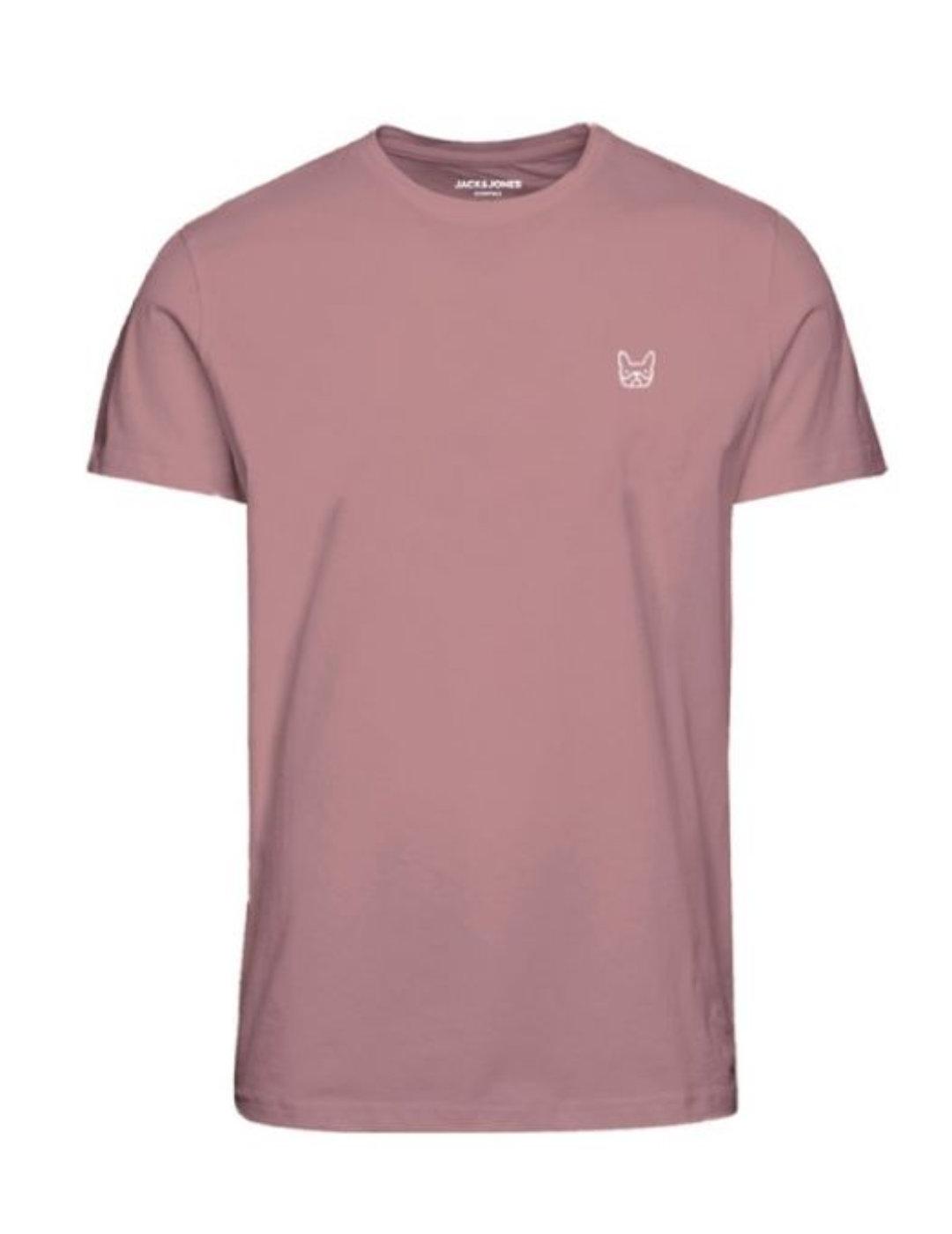 Camiseta Jack&Jones Basic rosa manga corta para hombre