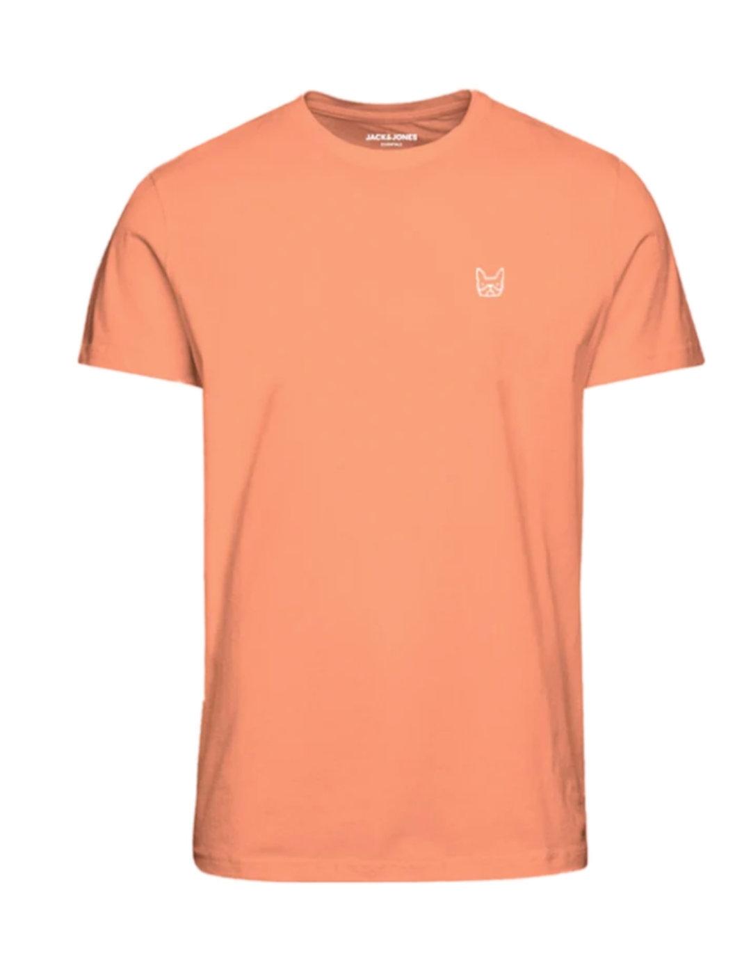 Camiseta Jack&Jones Basic naranja manga corta para hombre