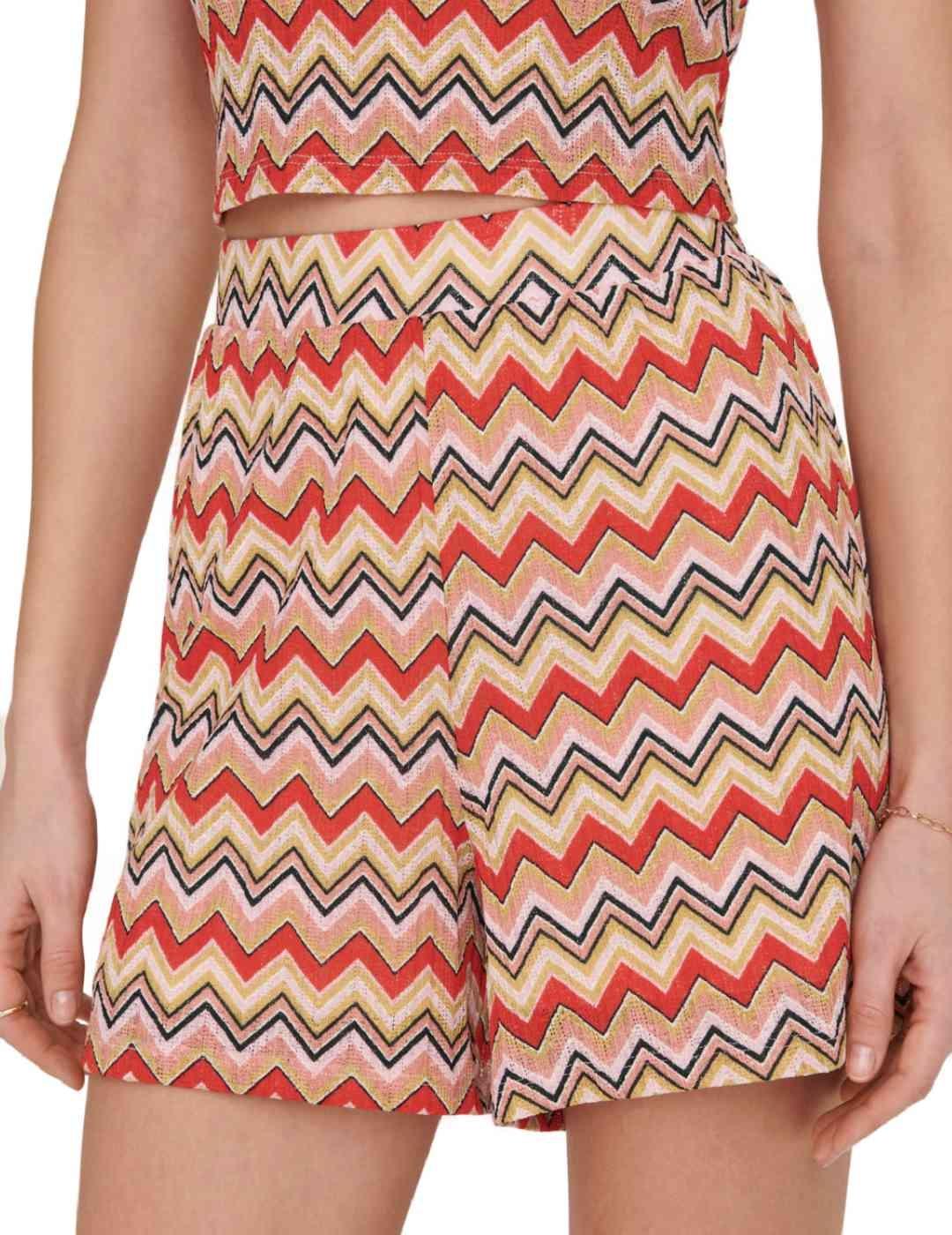 Shorts Only Boho zigzag multicolor de mujer