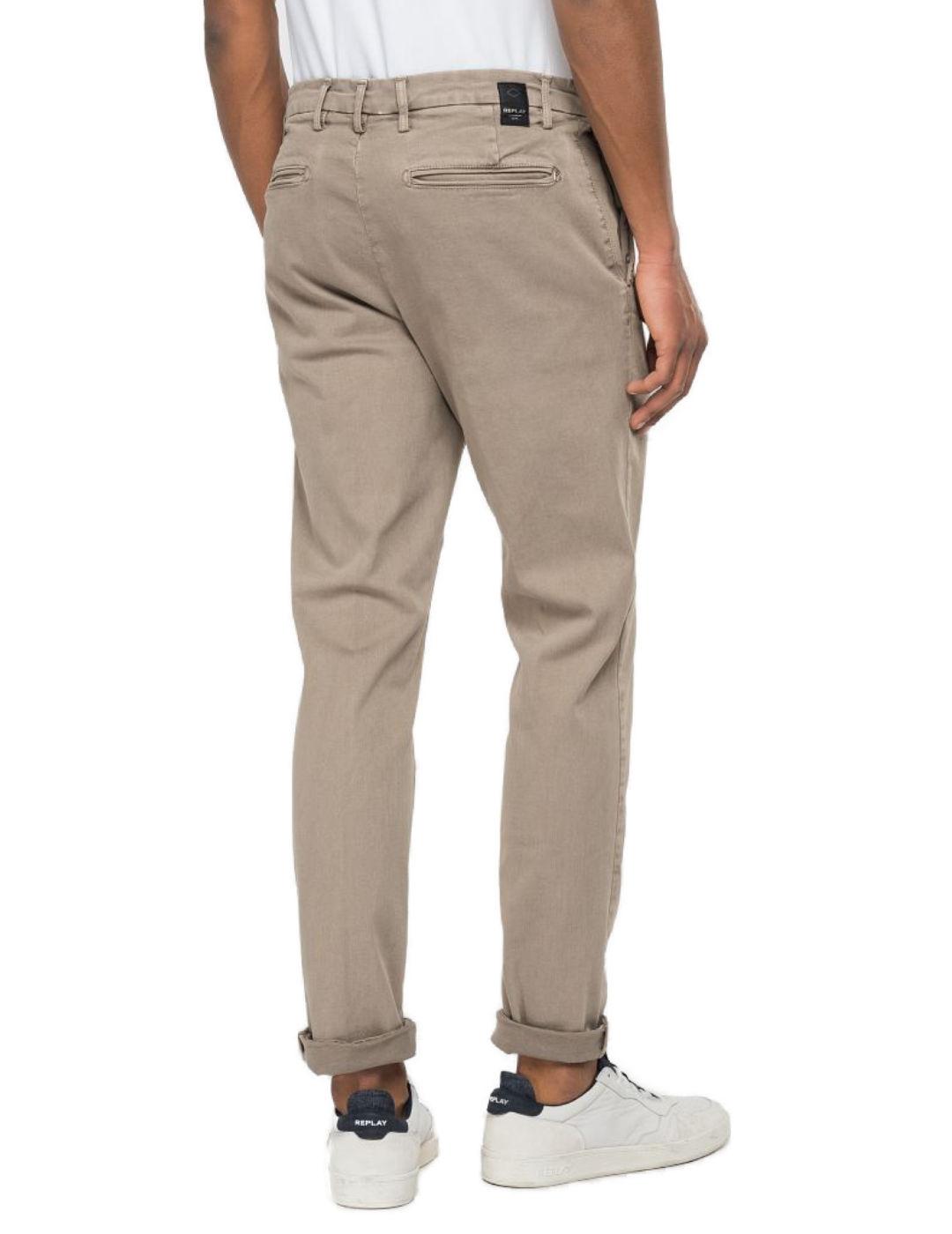 Pantalón Replay Benni chino beige de hombre