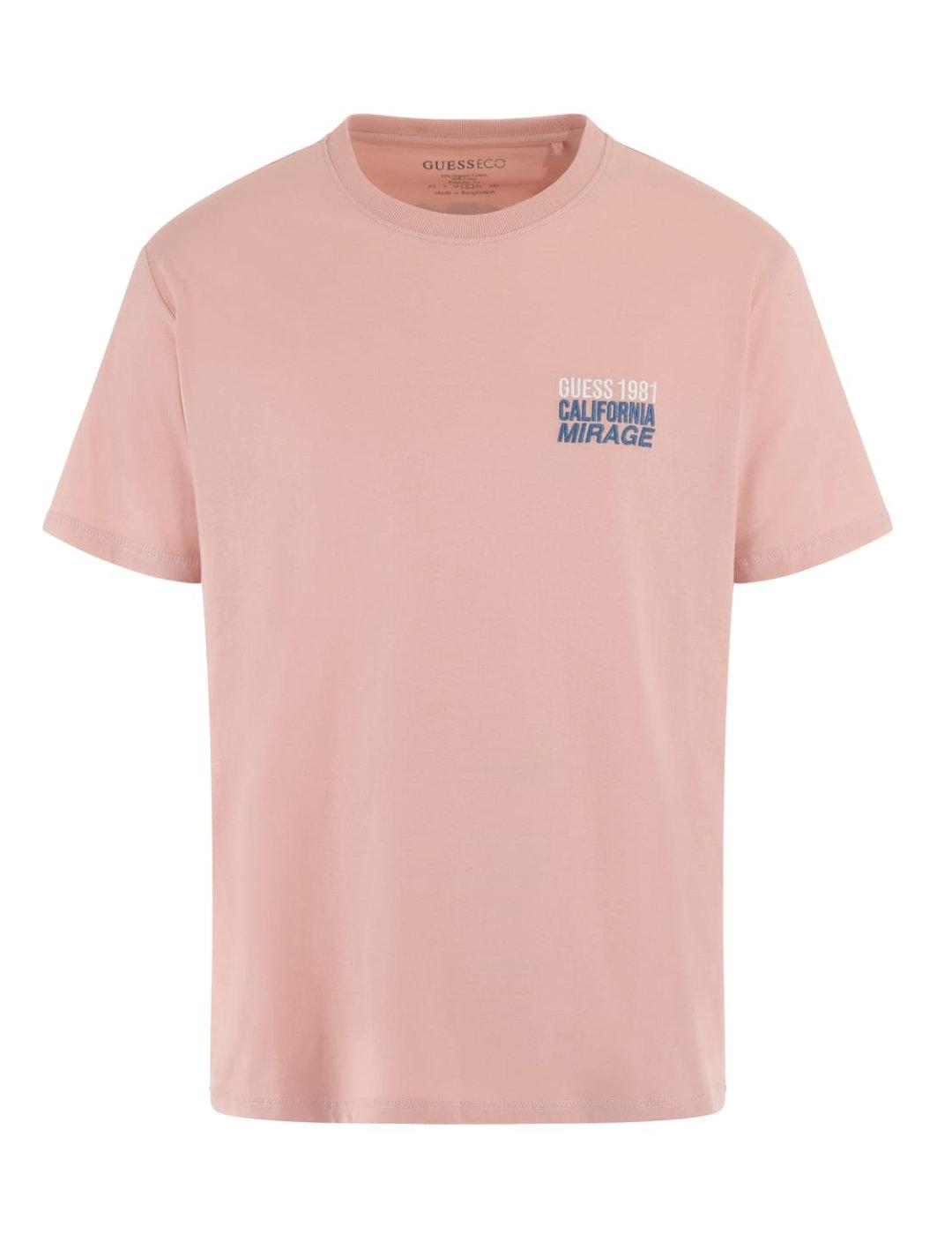 Camiseta Guess Mirage rosa manga corta para hombre