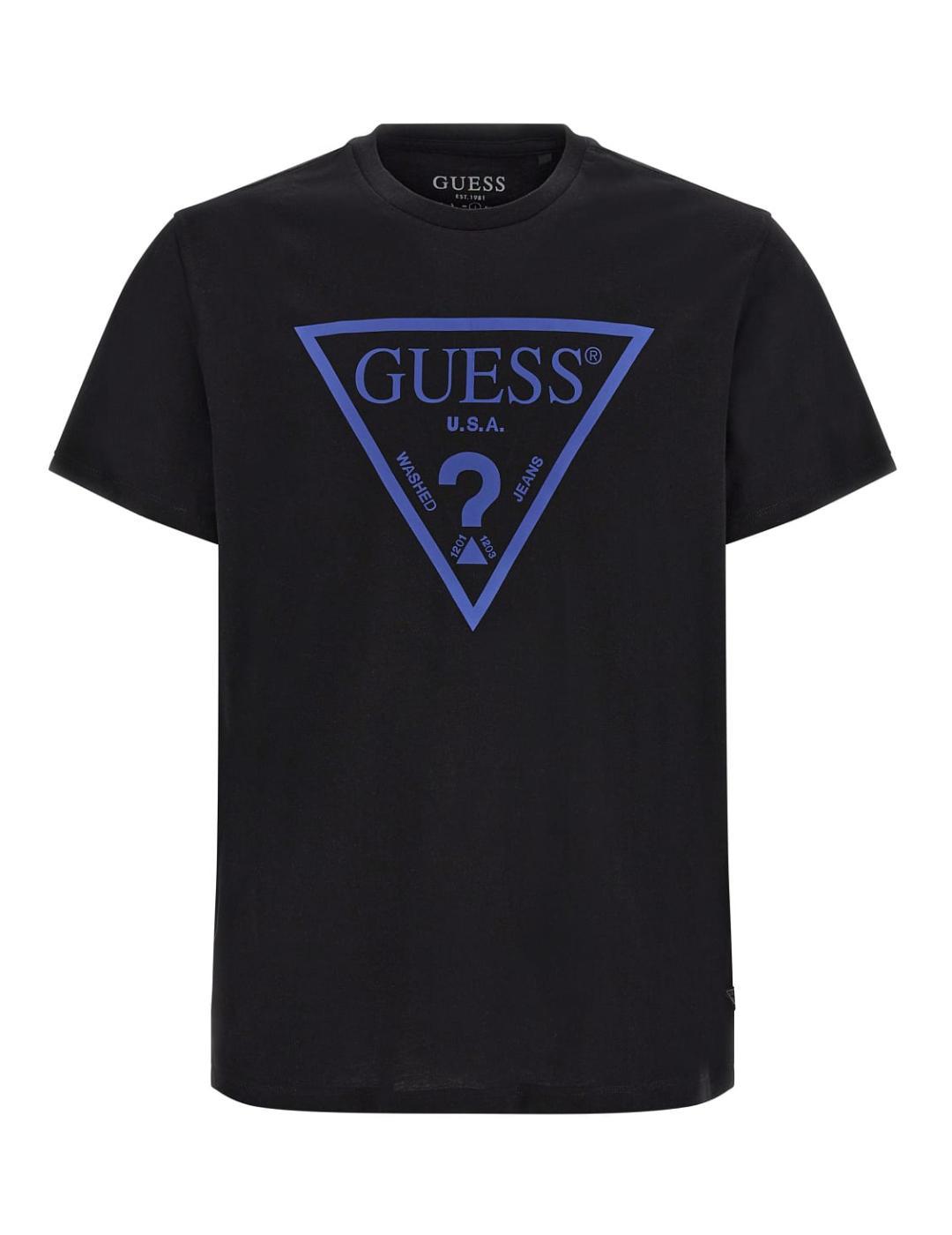 Camiseta Guess Reflective negra manga corta para hombre