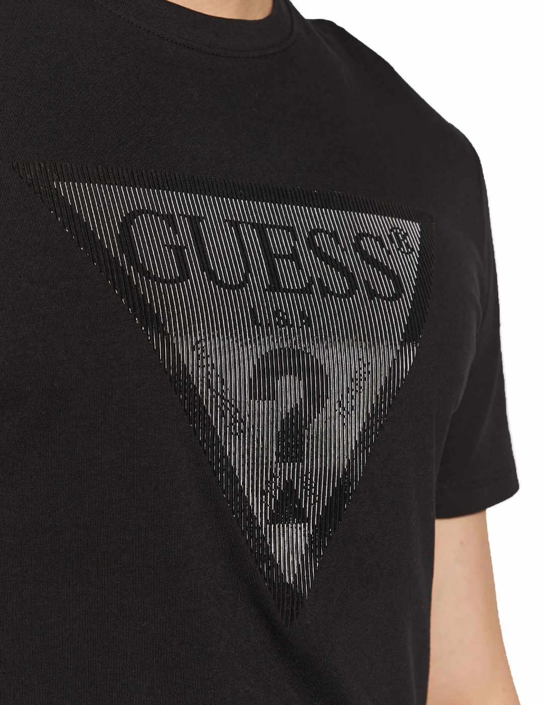 Camiseta Guess Shiny negro manga corta para hombre