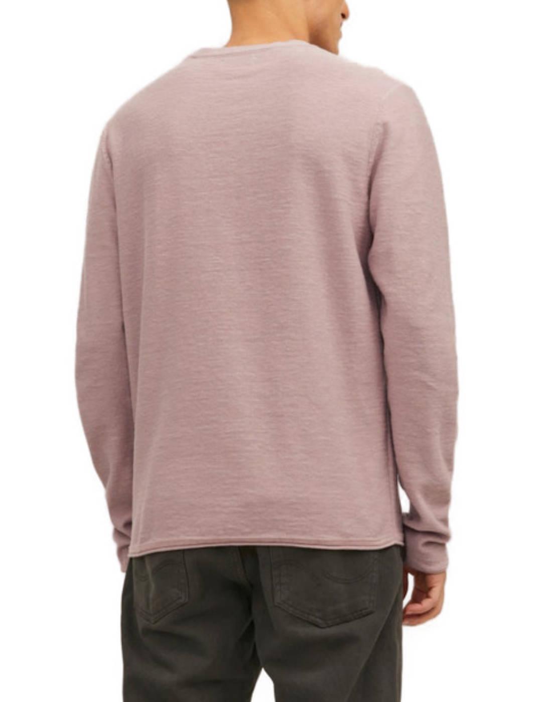 Jersey Jack&Jones Summer rosa palo de punto fino para hombre