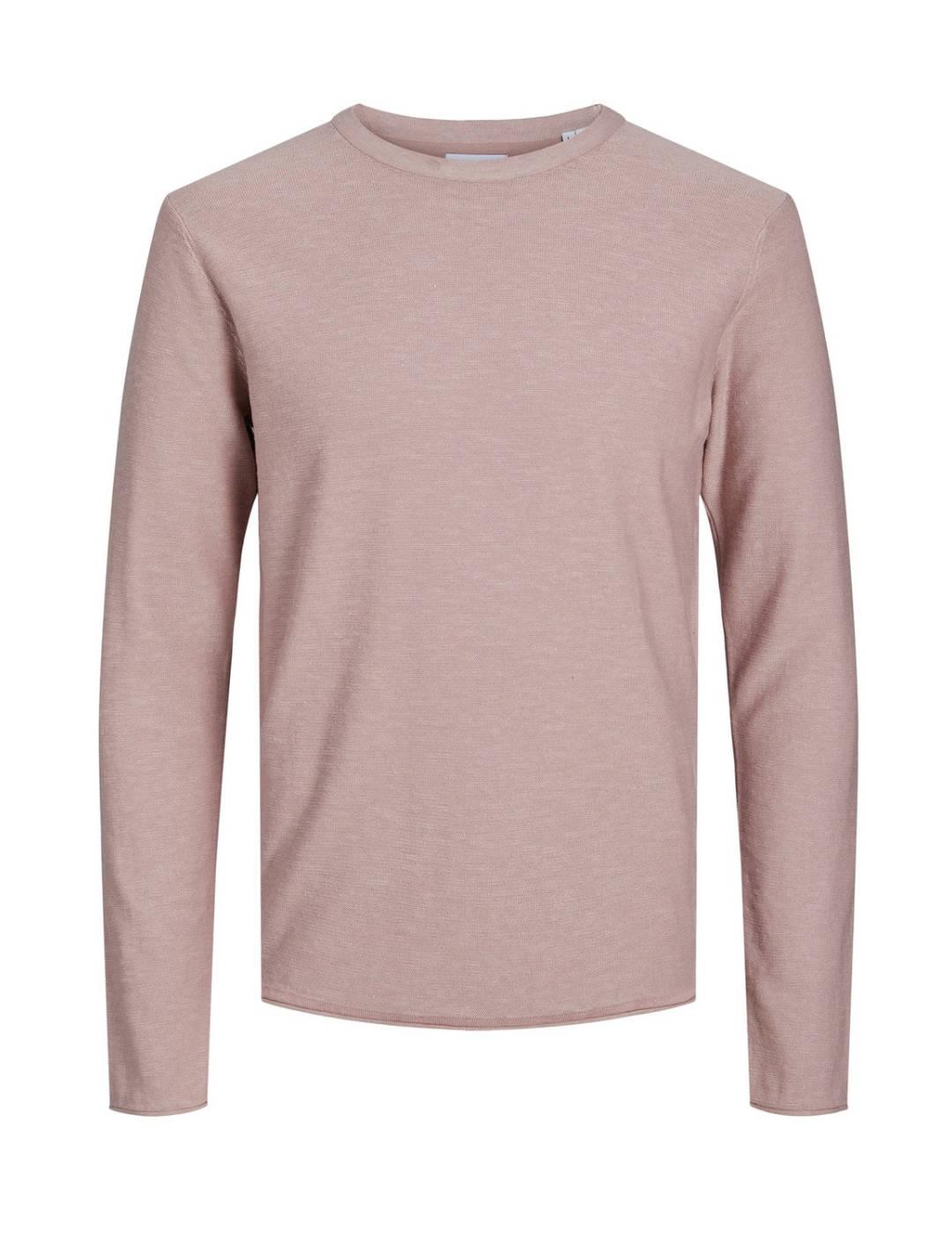 Jersey Jack&Jones Summer rosa palo de punto fino para hombre