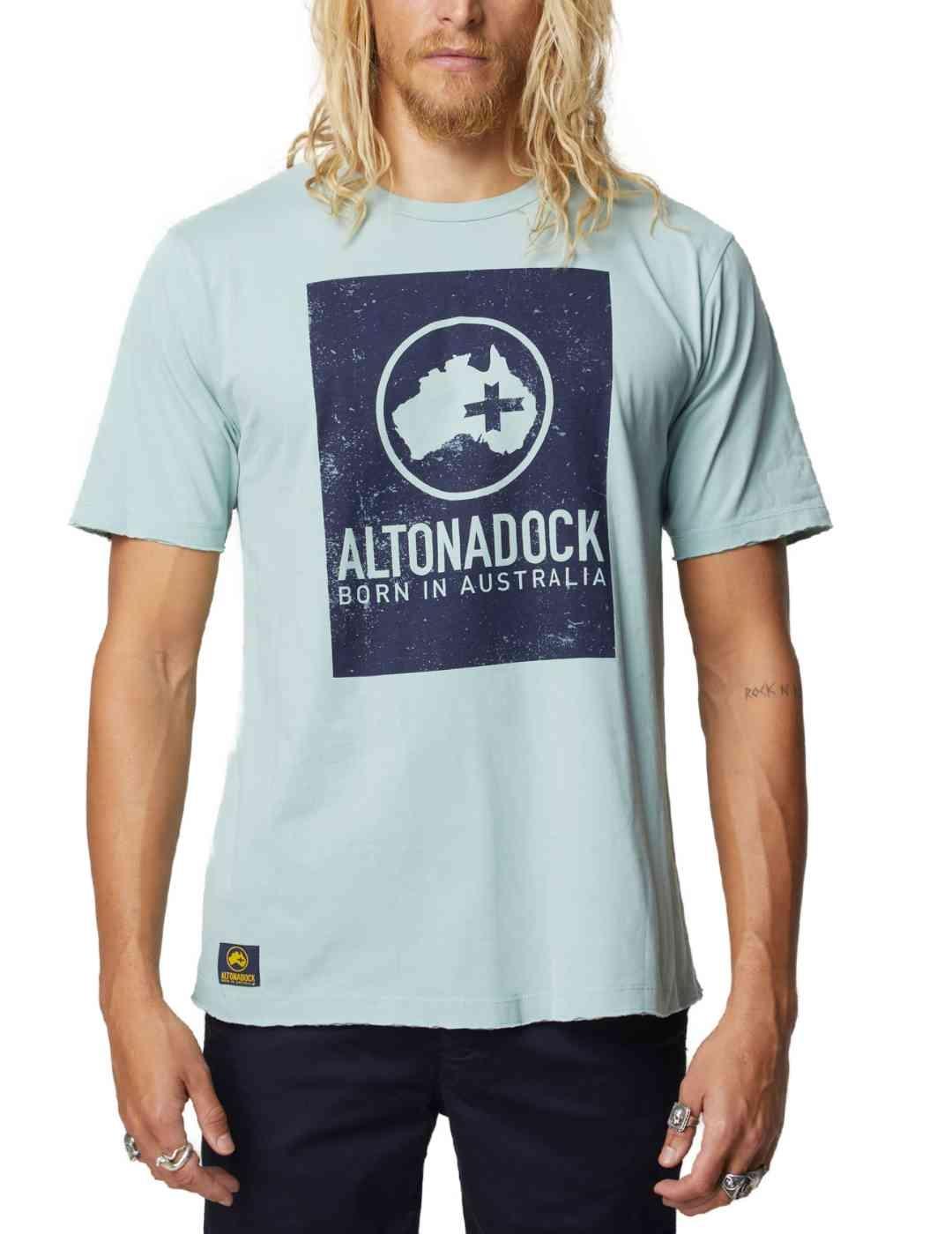 Camiseta Altonadock verde logo azul marino para hombre