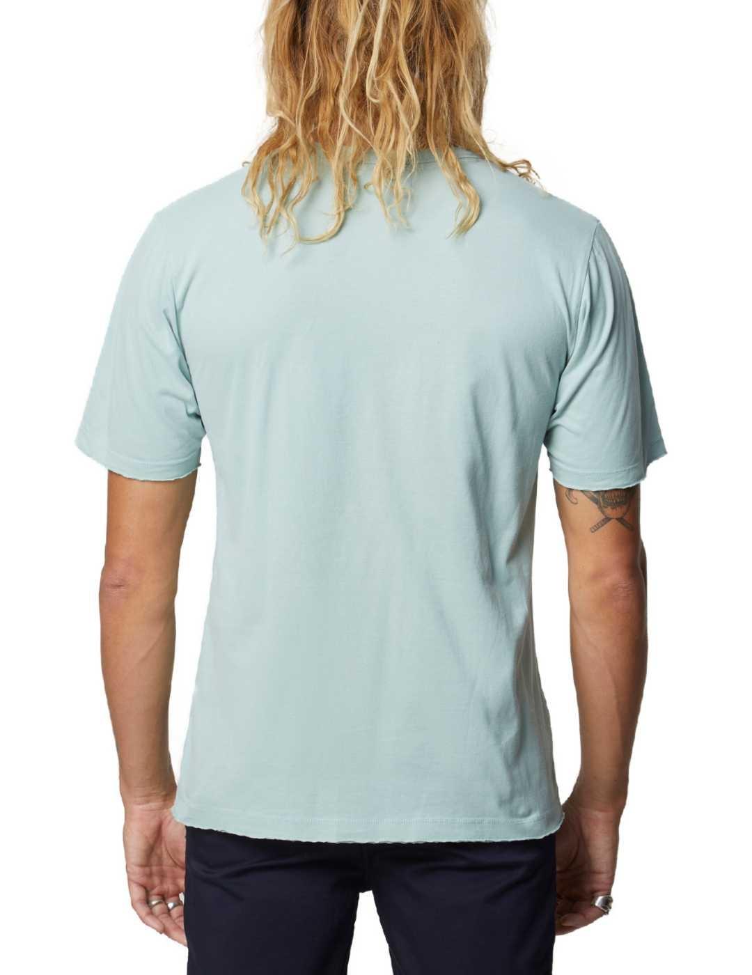 Camiseta Altona verde logo azul marino manga corta de hombre