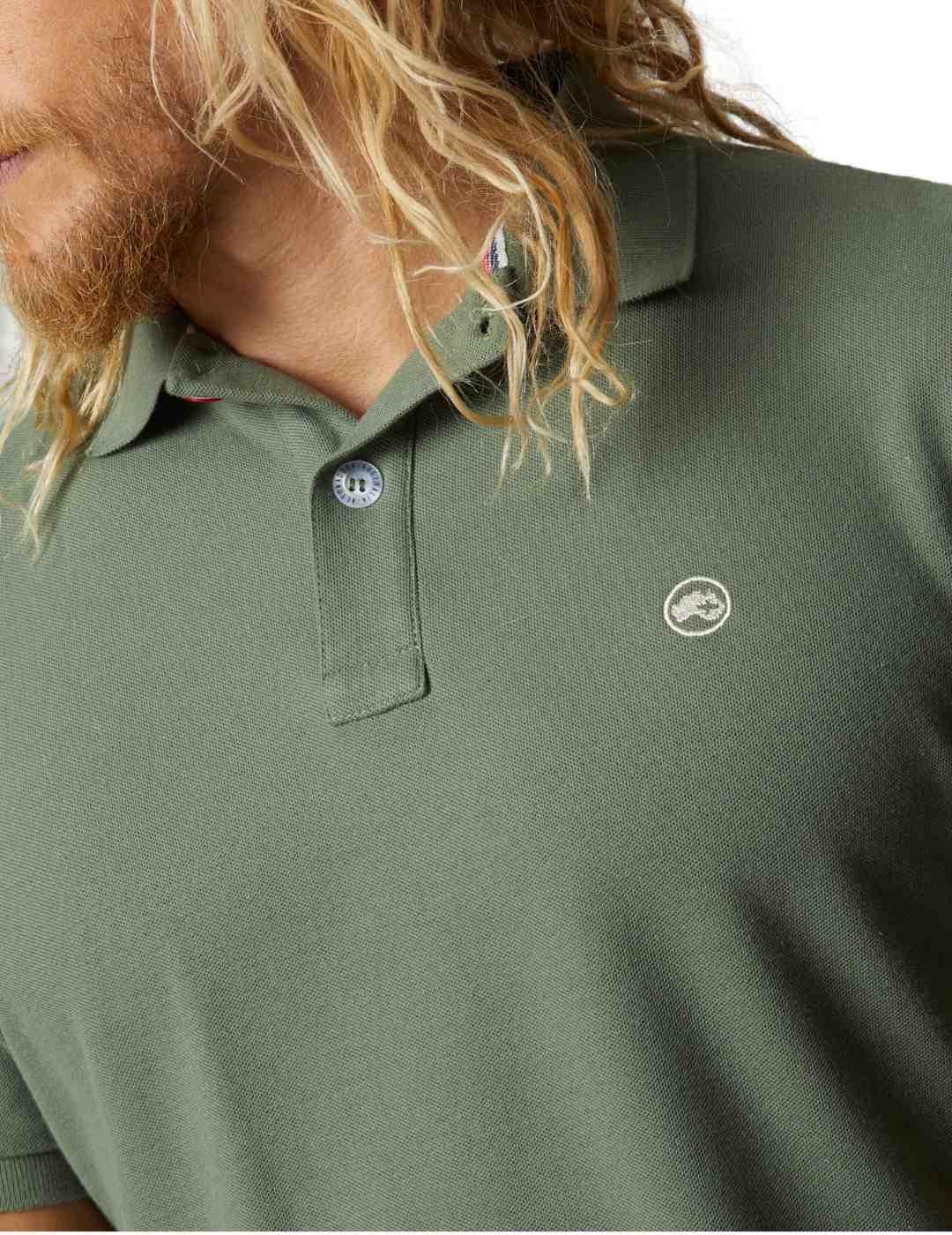 Polo Altonadock verde oscuro logo beige manga corta  hombre