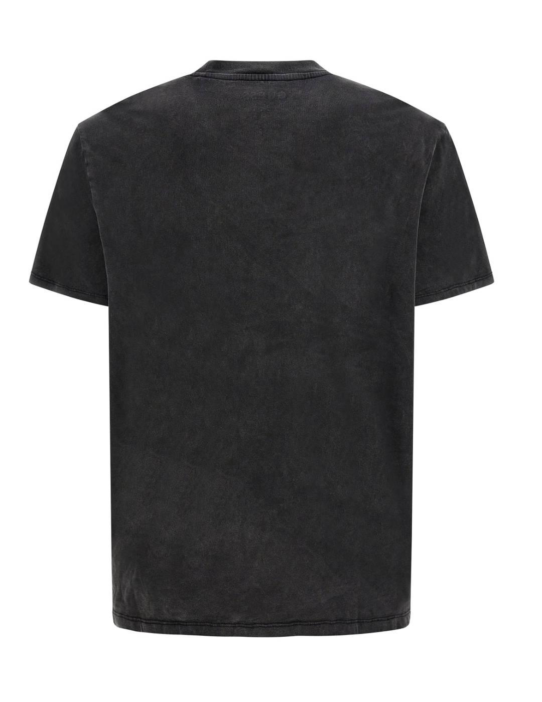Camiseta Guess Island negro estampado multicolor para hombre
