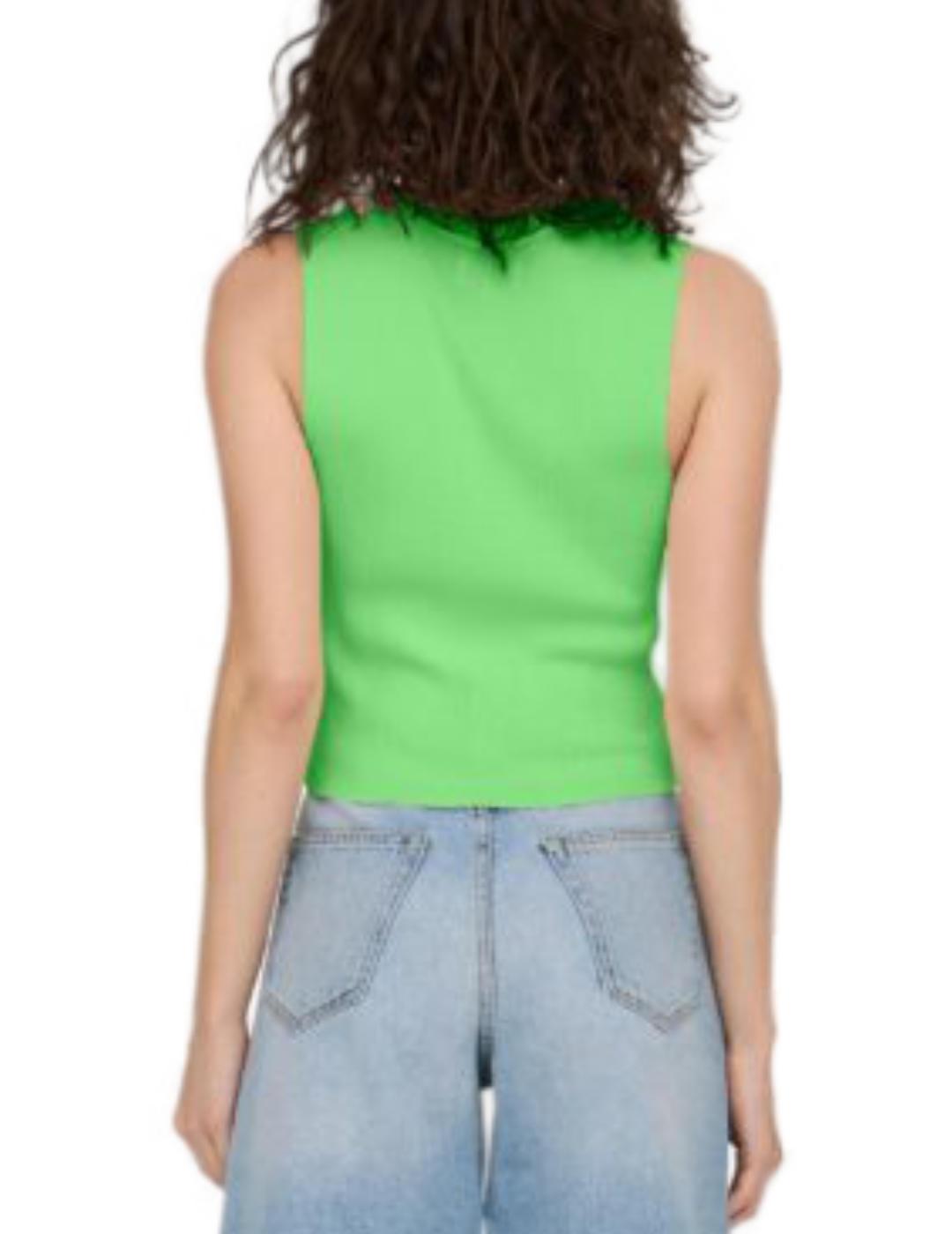 Camiseta Only Majli verde de punto para mujer