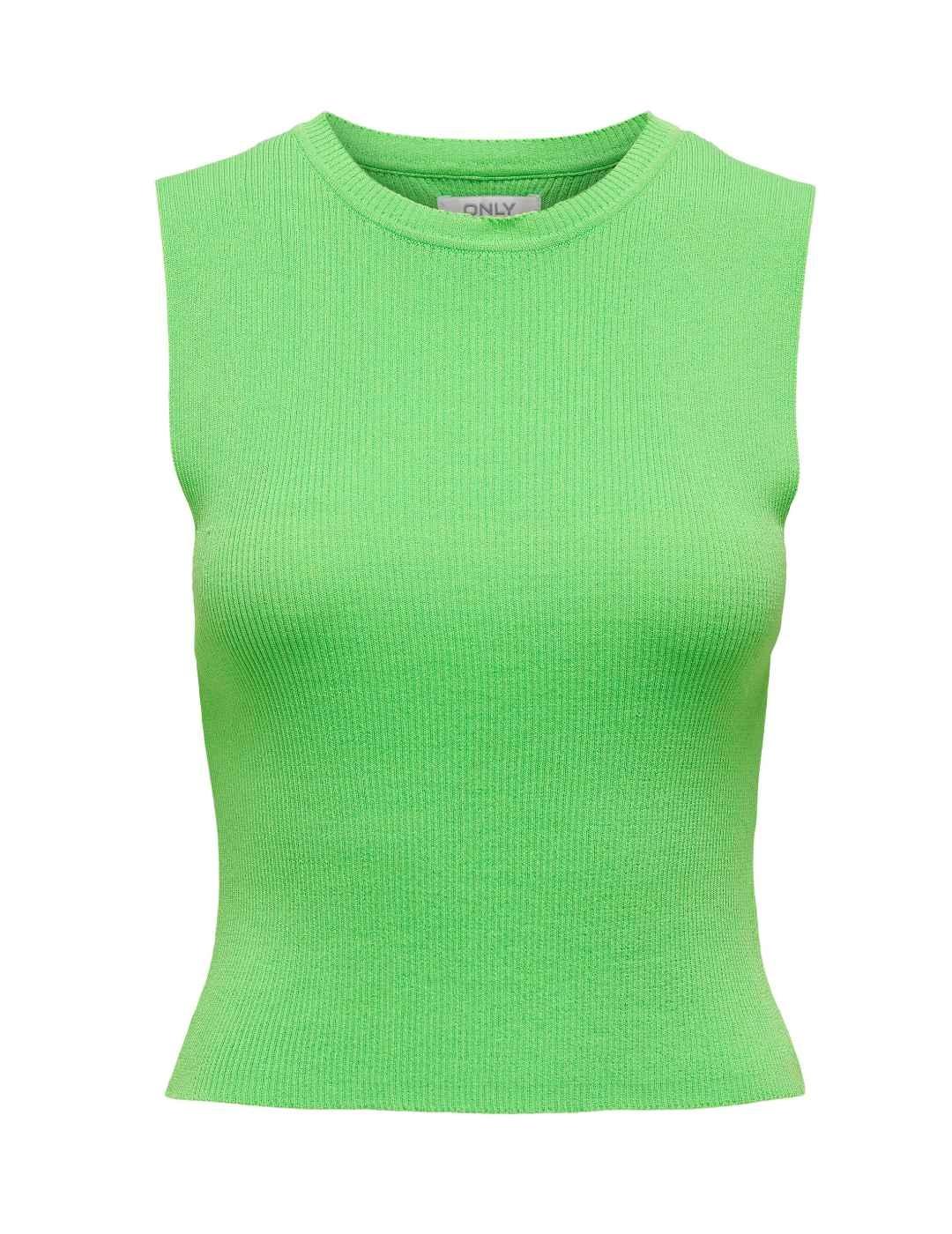 Camiseta Only Majli verde de punto para mujer