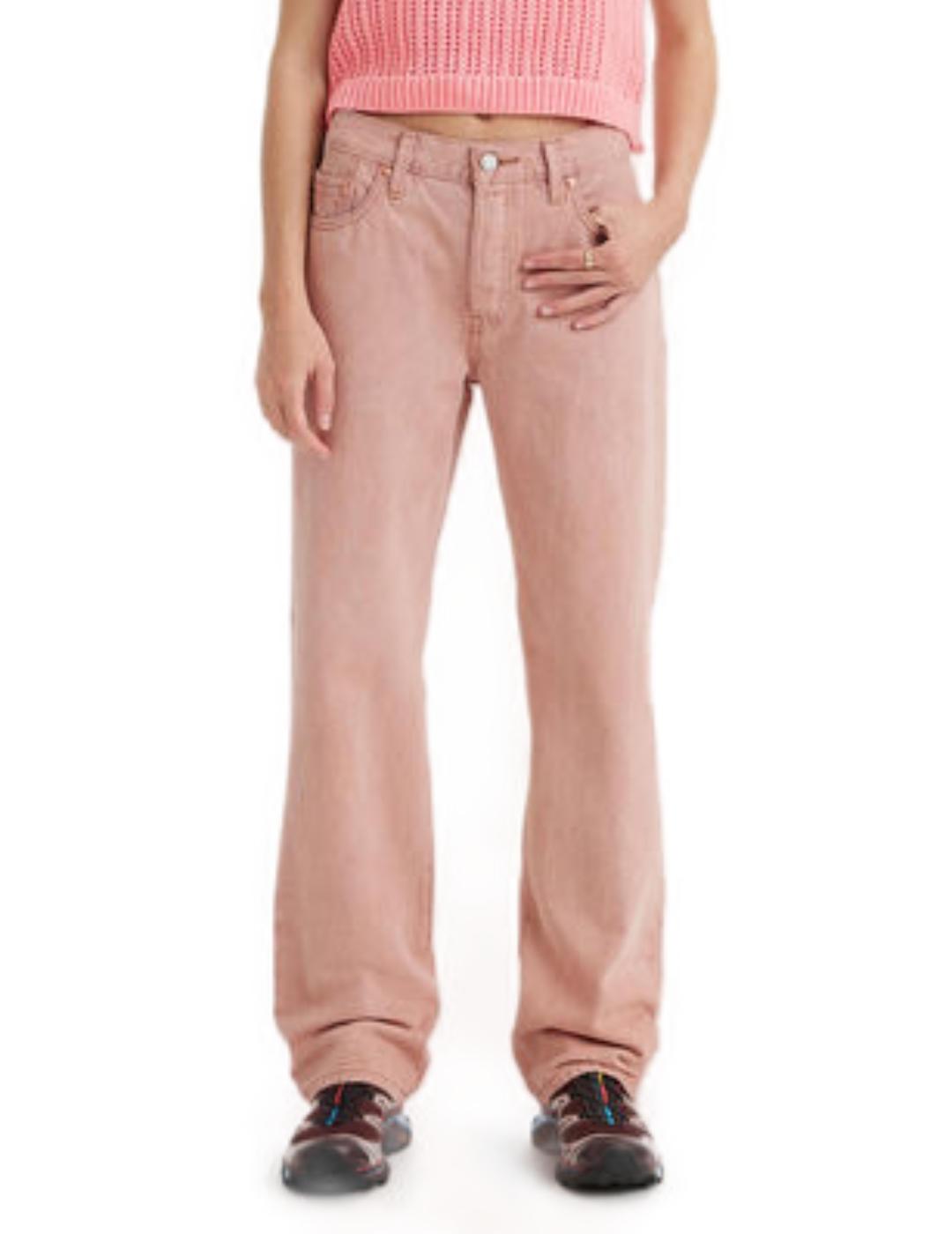 Pantalón Vaquero Straigh Levi´s 501 rosa desgastado de mujer