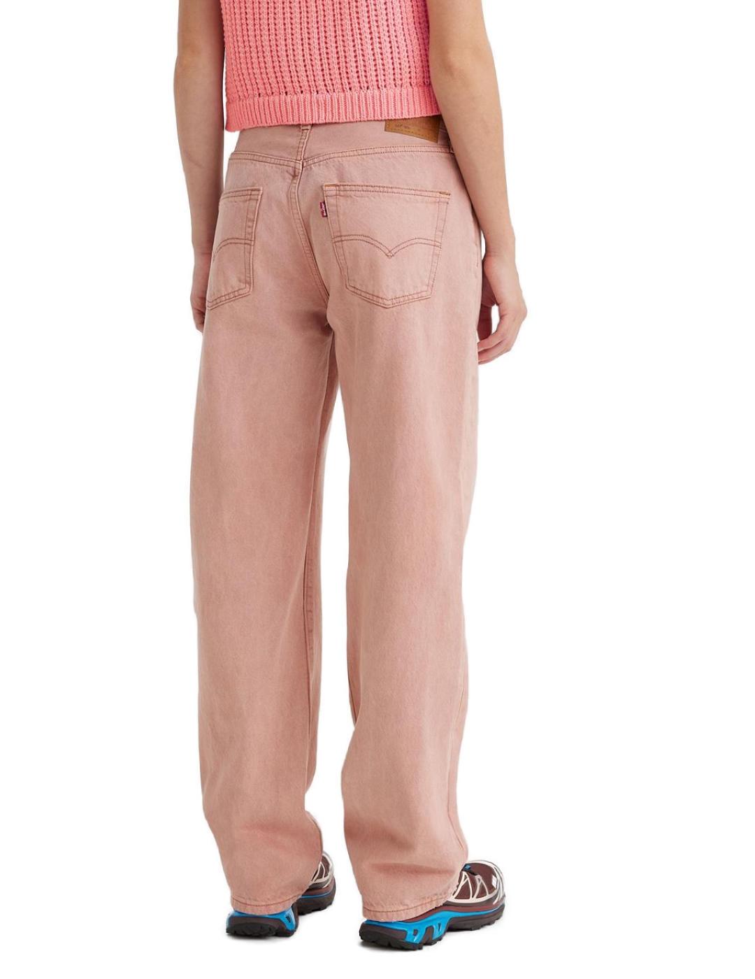 Pantalón Vaquero Straigh Levi´s 501 rosa desgastado de mujer