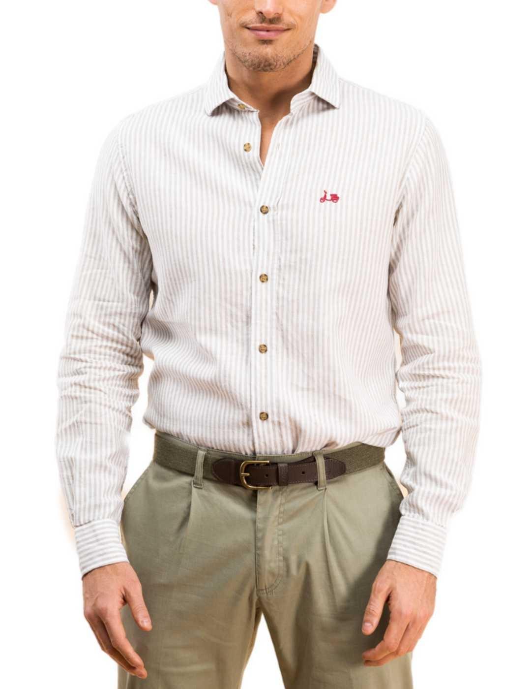 Camisa Scotta florencia rayas khaki para hombre