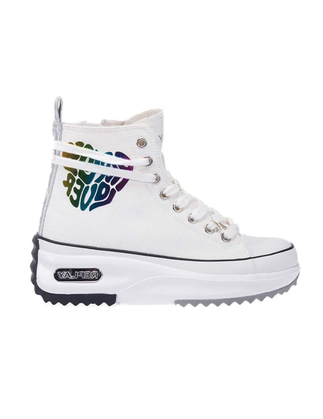 Zapatillas Replay botin blanco suela track para mujer